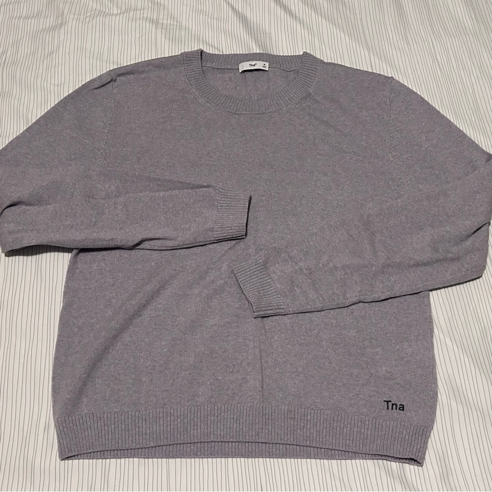 TNA merino wool sweater in heathered grey, size medium